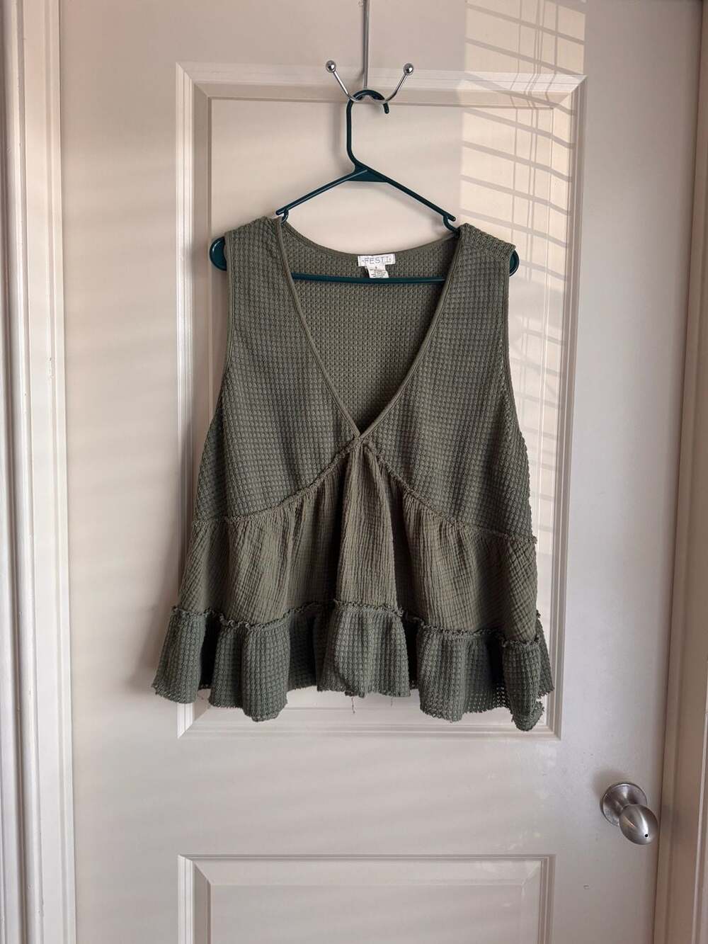 Festi Olive Green  Babydoll Tank Top Size 2